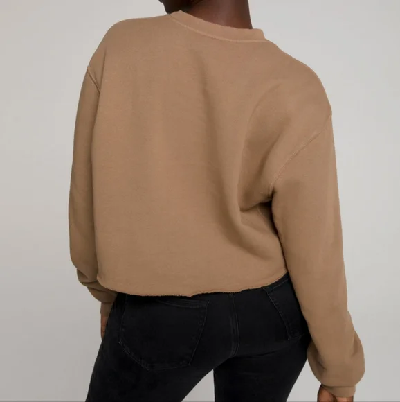 NWOT Good American Cropped and Cool Sweatshirt Sz 3 (Large) - Picture 3 of 7